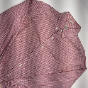 J.Crew Mens Slim Fit Gingham Button Down Shirt Red Purple Small Cotton